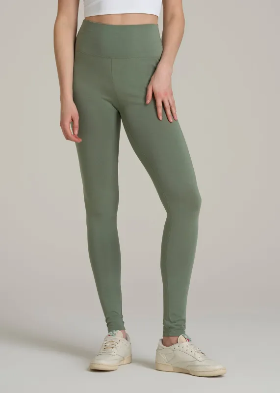 Women's Tall Cotton Leggings in Dark Seagrass sold by American Tall