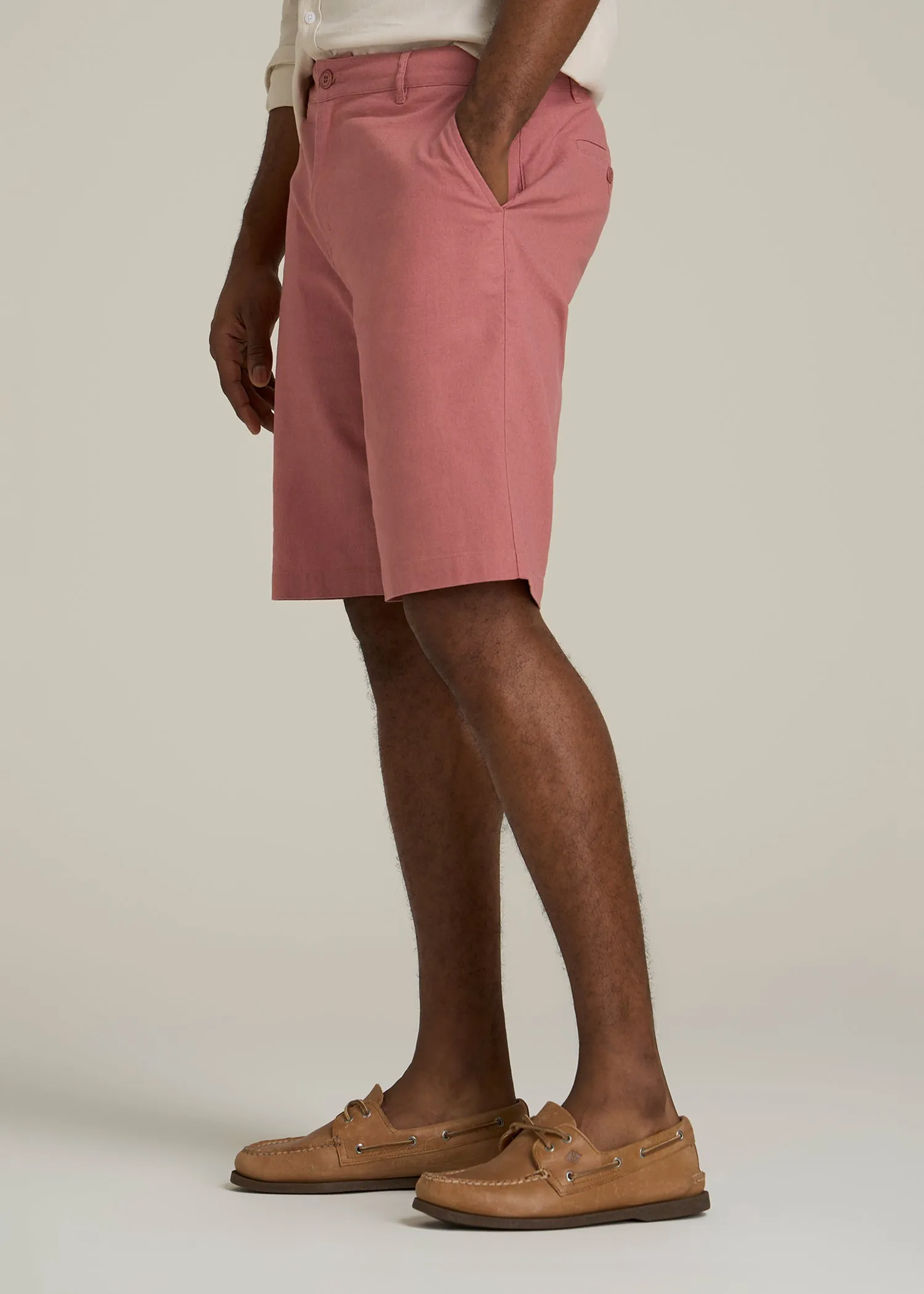 Linen Shorts For Tall Men in Withered Rose sold by American Tall product image thumbnail 3