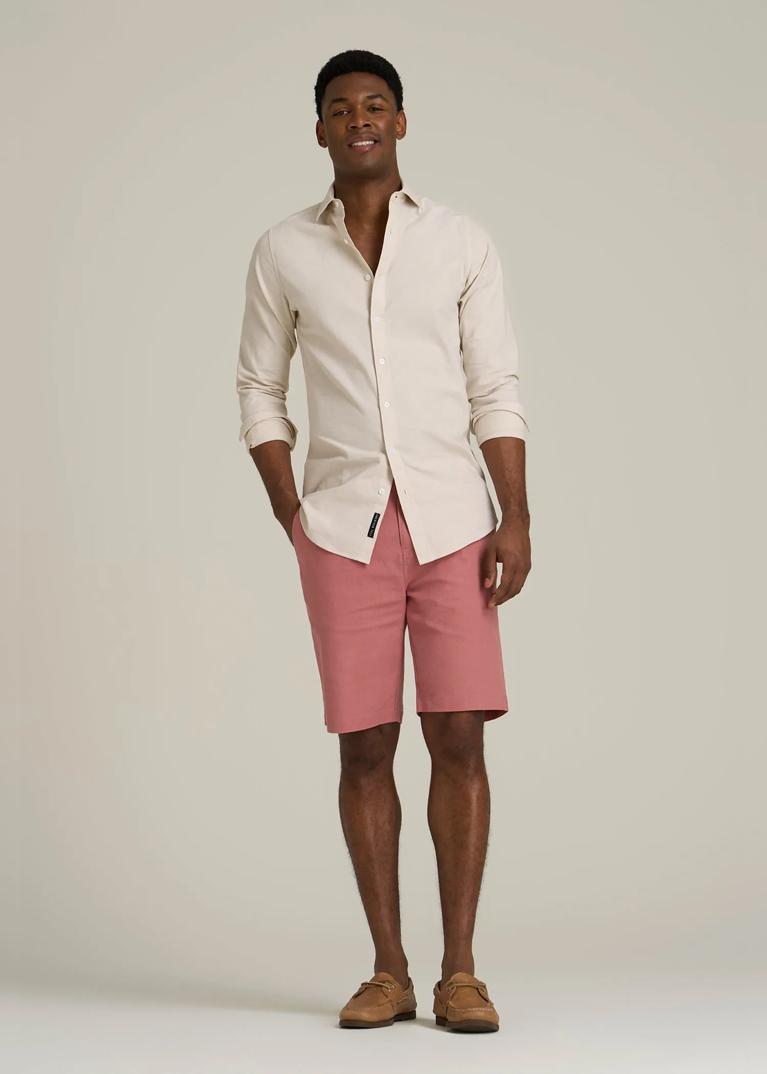Linen Shorts For Tall Men in Withered Rose sold by American Tall product image thumbnail 4