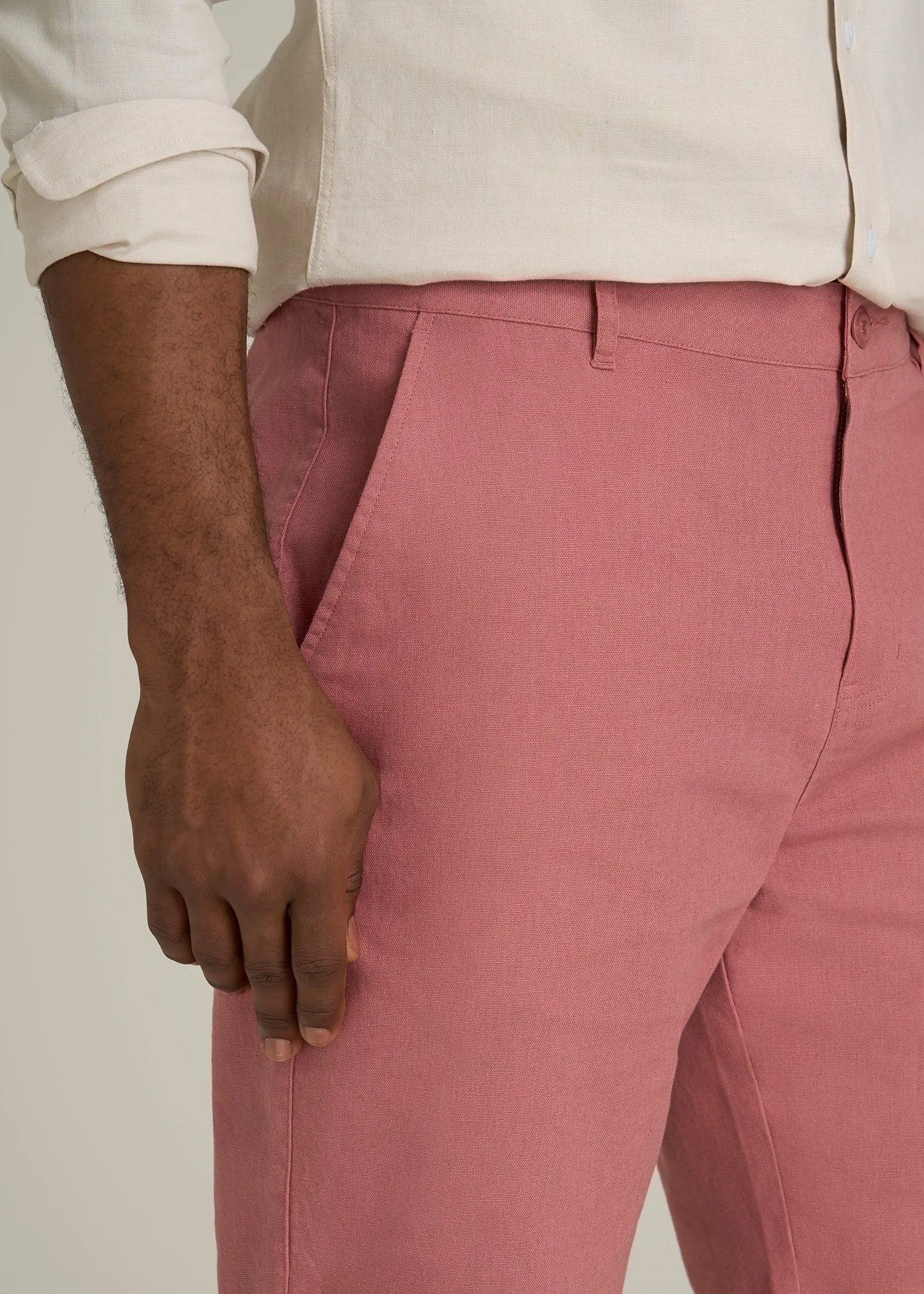 Linen Shorts For Tall Men in Withered Rose sold by American Tall product image thumbnail 2