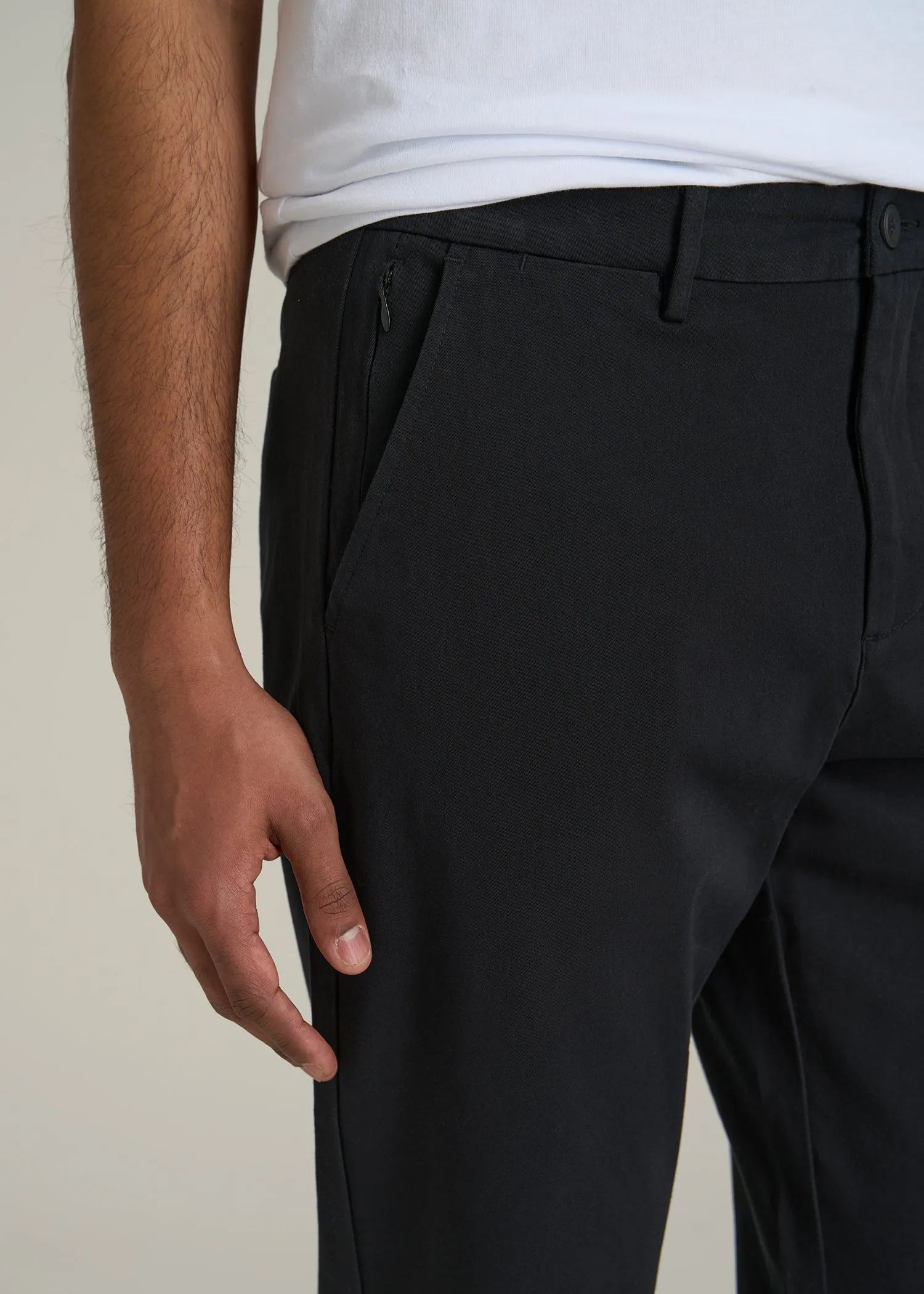 4 Way Stretch Commuter TAPERED Chino Pants for Tall Men in Black sold by American Tall product image thumbnail 2