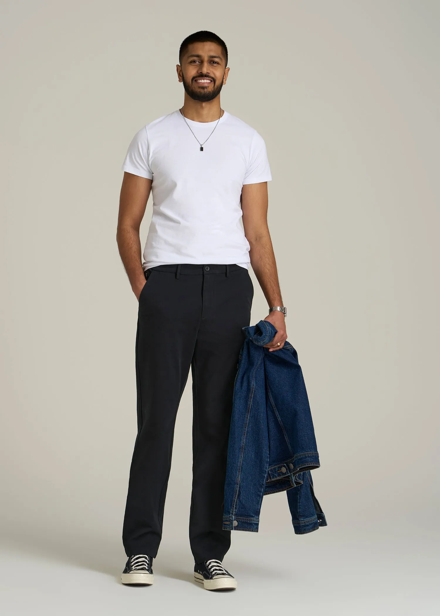 4 Way Stretch Commuter TAPERED Chino Pants for Tall Men in Black sold by American Tall product image thumbnail 4