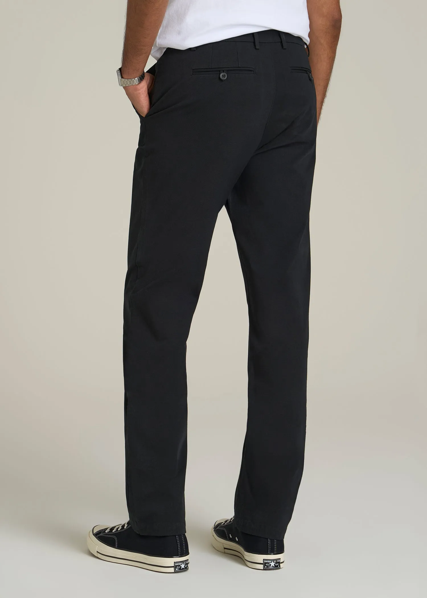 4 Way Stretch Commuter TAPERED Chino Pants for Tall Men in Black sold by American Tall product image thumbnail 5