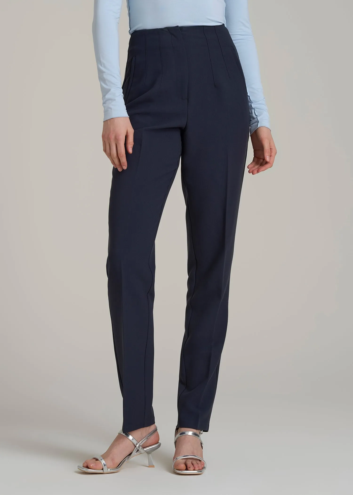 High Rise Pants with Darts for Tall Women in Light Camel sold by American Tall