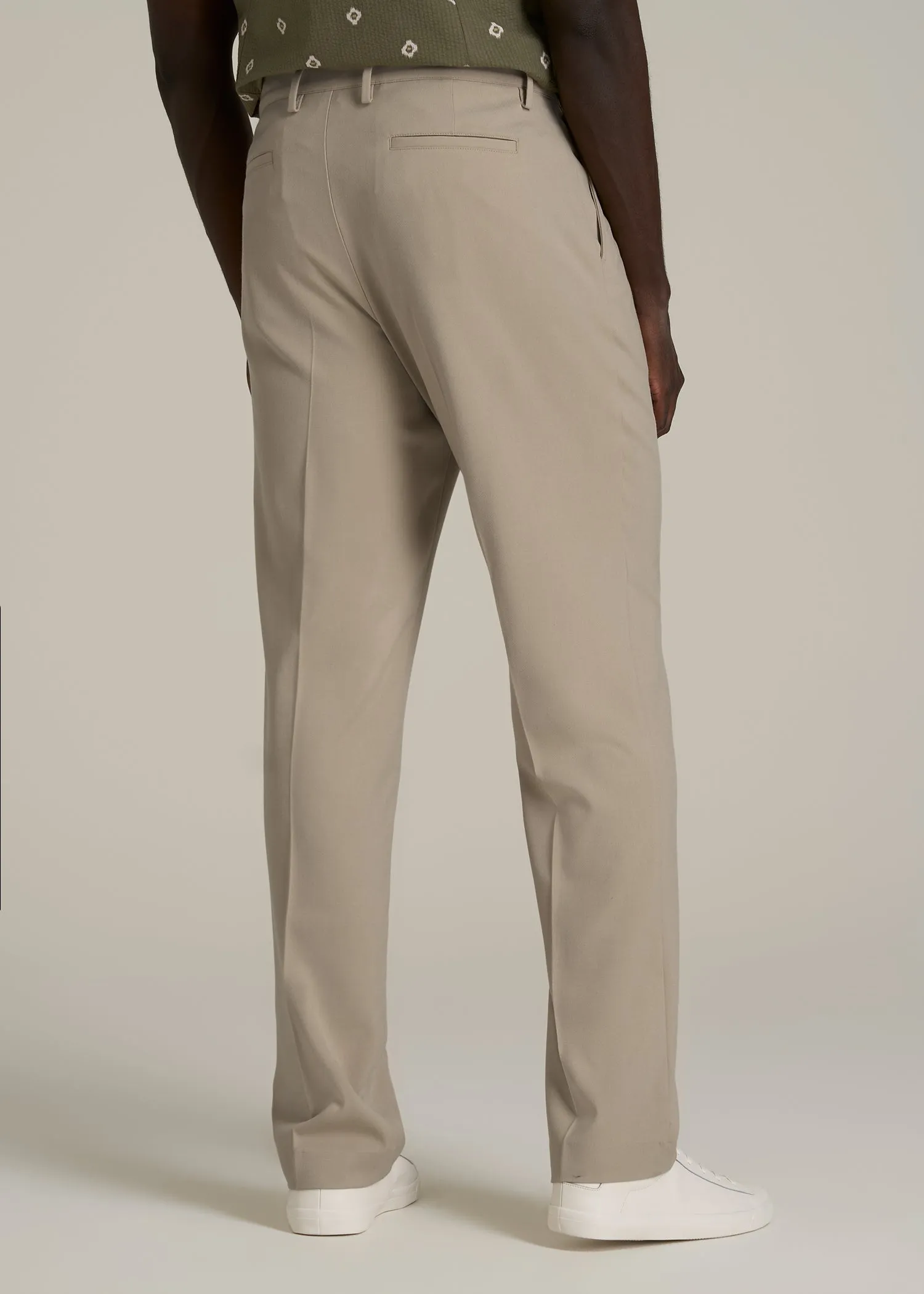 Relaxed Pleated Trousers for Tall Men in Light Khaki sold by American Tall product image thumbnail 5
