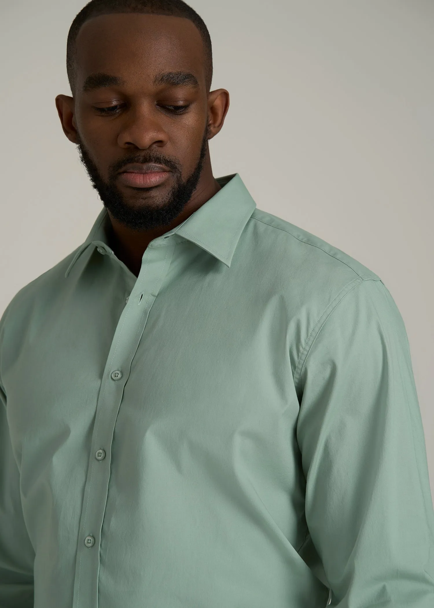 Oskar Button-Up Dress Shirt for Tall Men in Seagrass sold by American Tall product image thumbnail 2