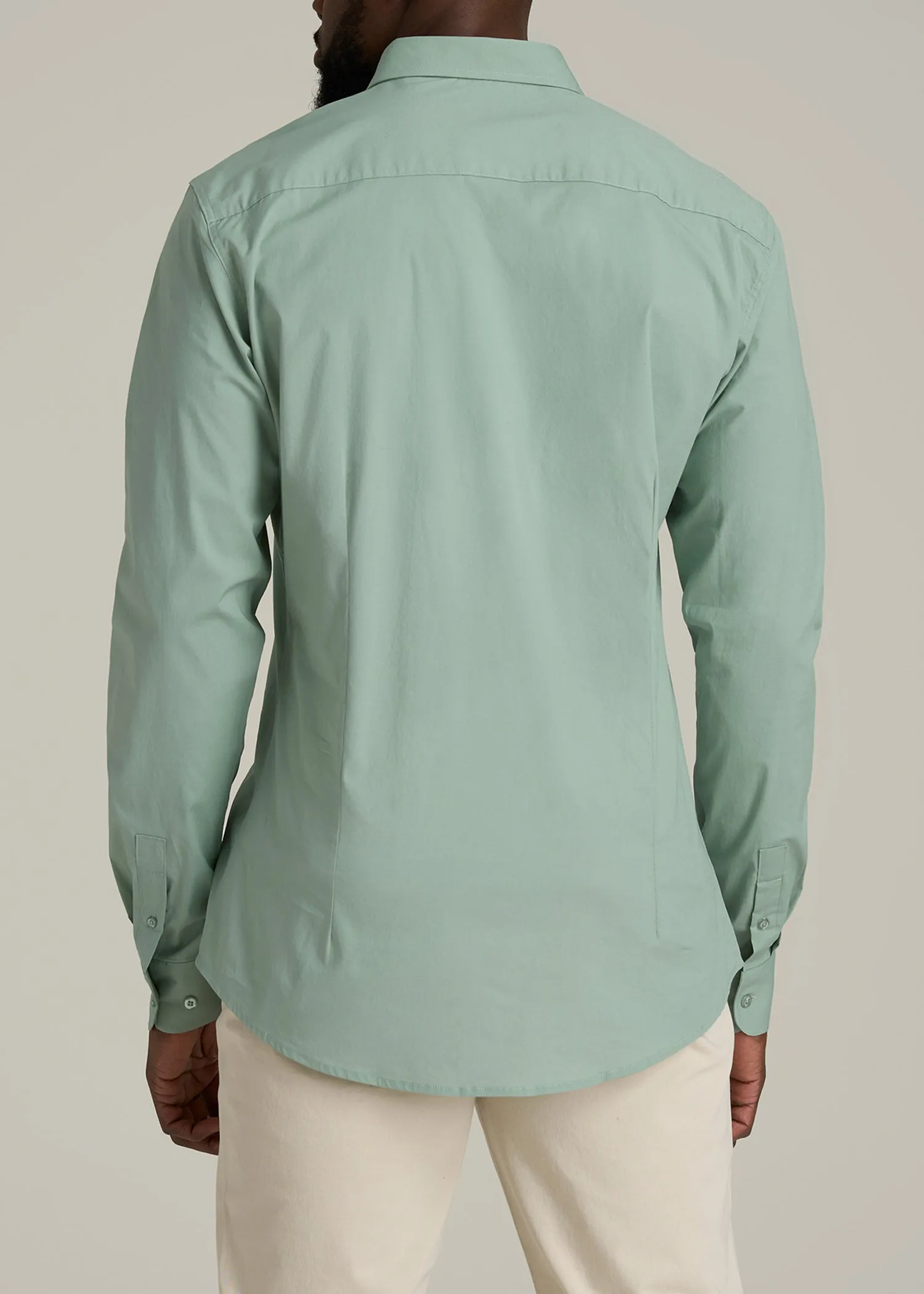 Oskar Button-Up Dress Shirt for Tall Men in Seagrass sold by American Tall product image thumbnail 5