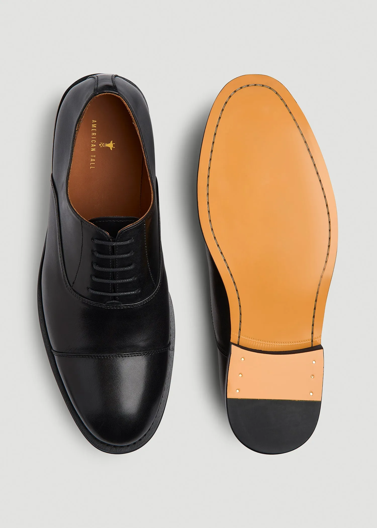 Leather Cap Toe Oxford for Tall Men in Black sold by American Tall product image thumbnail 4