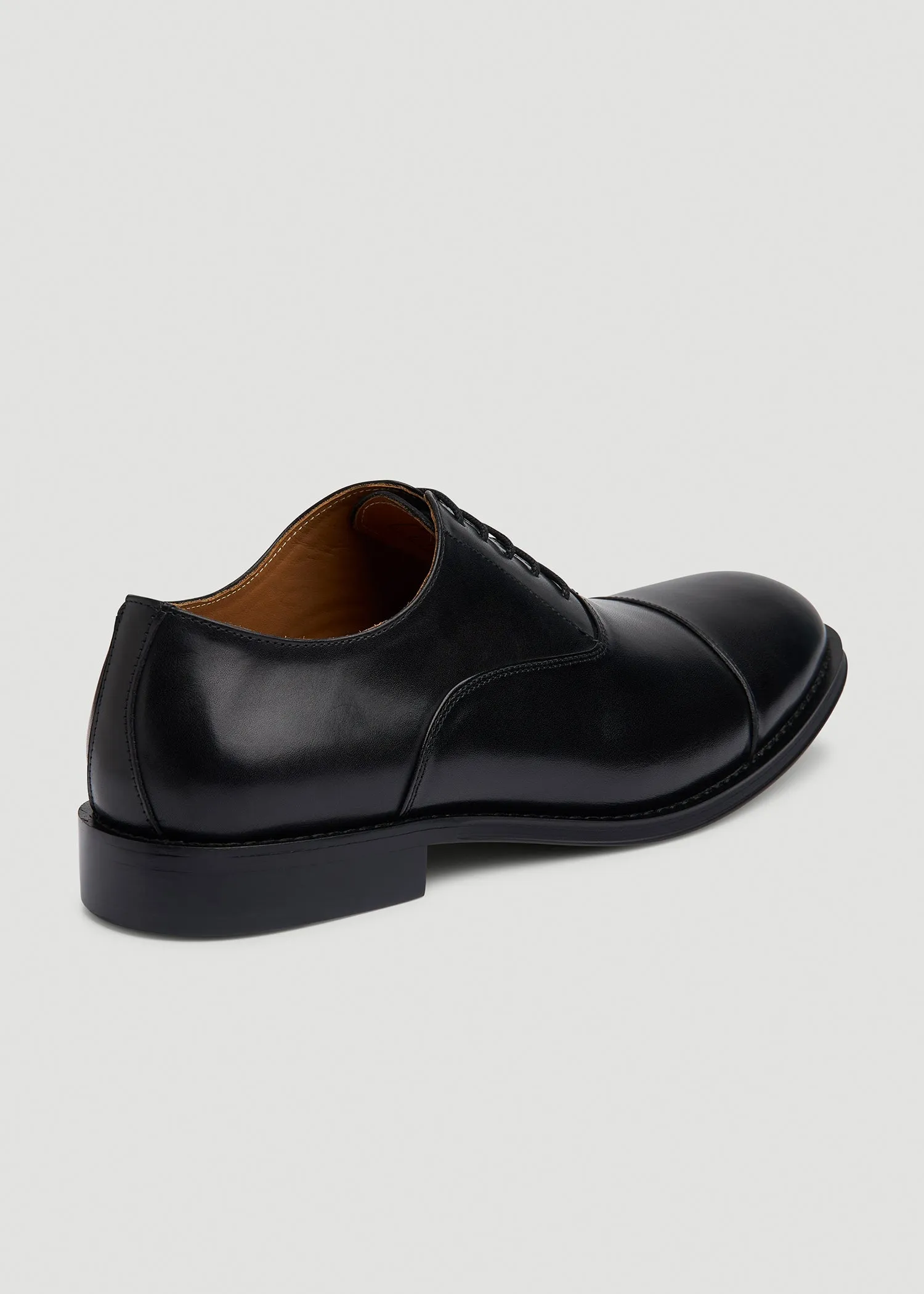 Leather Cap Toe Oxford for Tall Men in Black sold by American Tall product image thumbnail 3