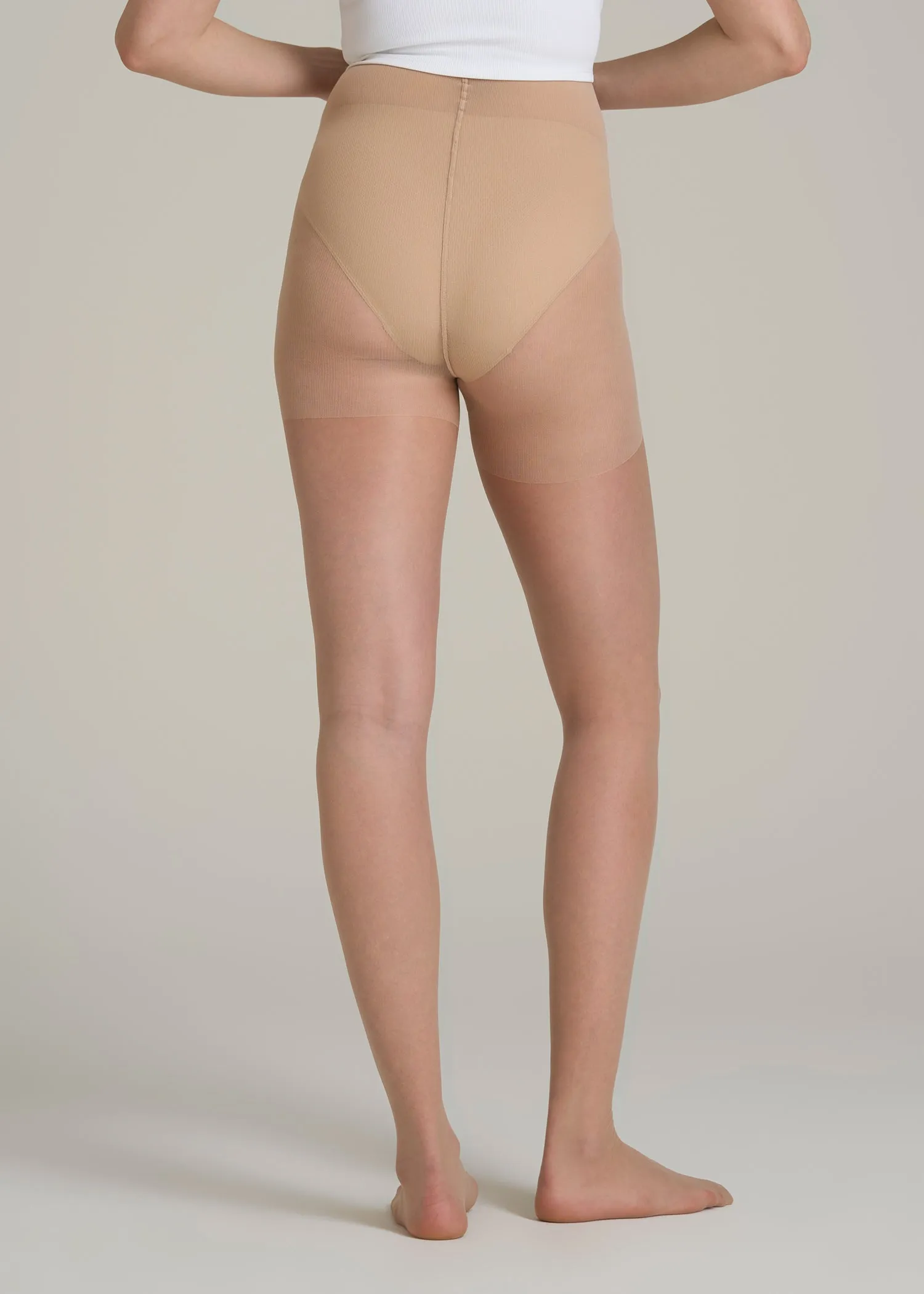 Ultra Sheer Pantyhose for Tall Women in Linen sold by American Tall product image thumbnail 4
