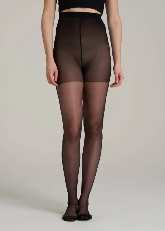 Ultra Sheer Pantyhose for Tall Women in Black sold by American Tall