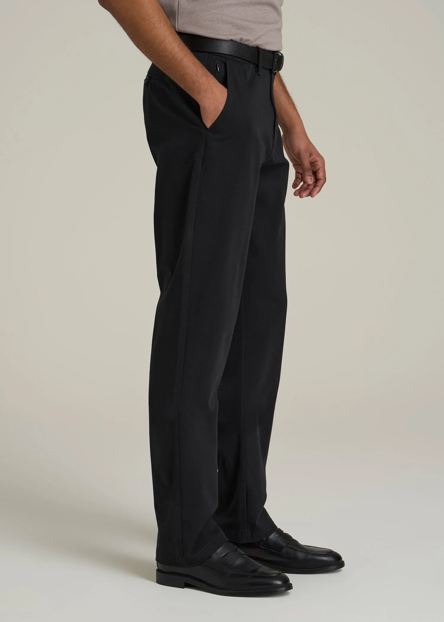 4 Way Stretch Commuter RELAXED Chino Pants for Tall Men in Black sold by American Tall product image thumbnail 3