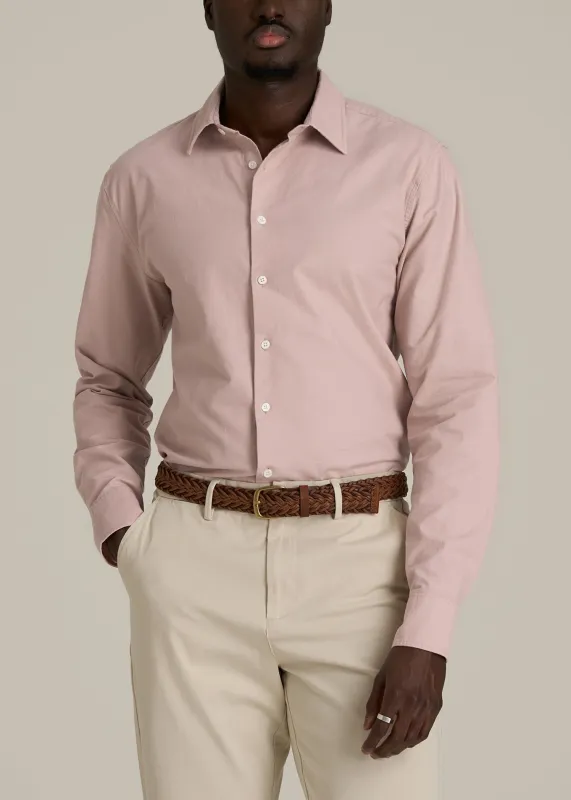 Pinpoint Oxford Shirt for Tall Men in Desert Rose sold by American Tall
