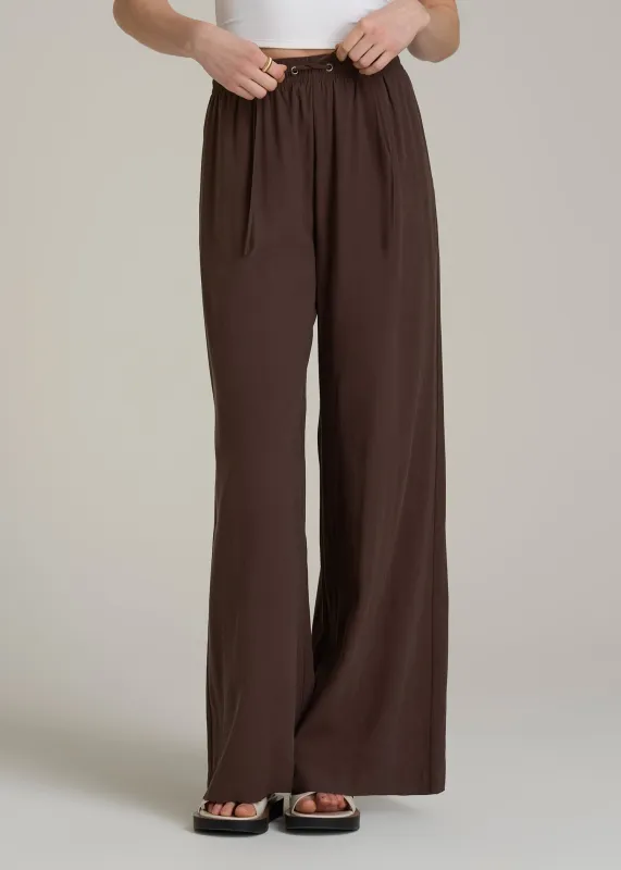 Relaxed Pull-On Pants for Tall Women in Espresso sold by American Tall