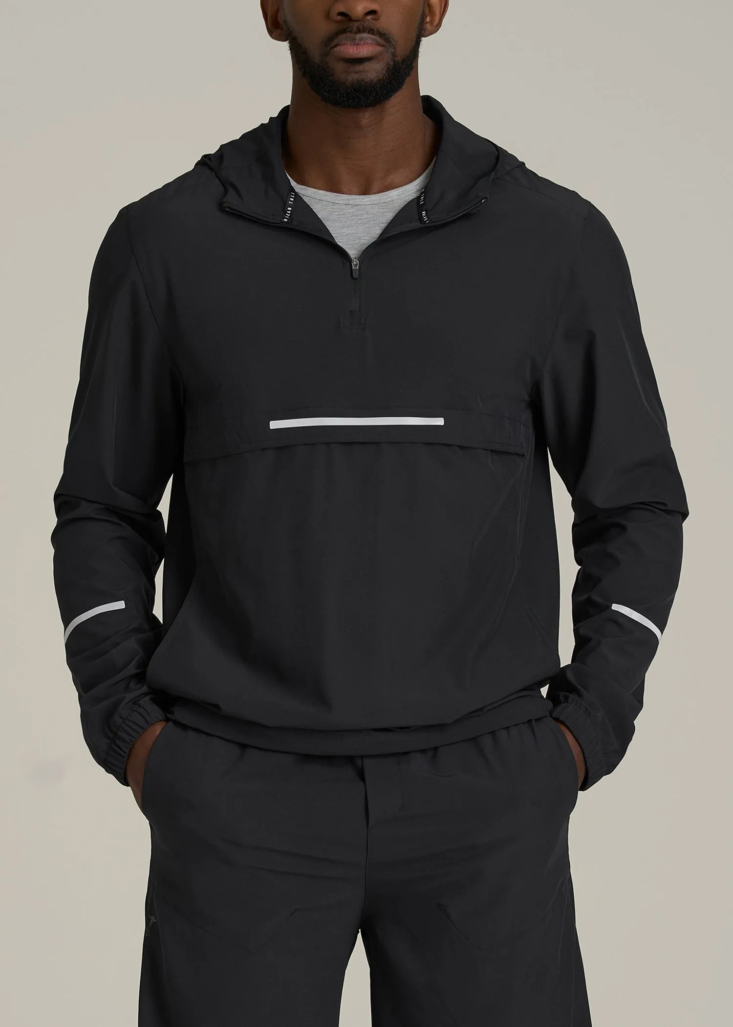 Featherweight Packable Anorak for Tall Men in Black sold by American Tall