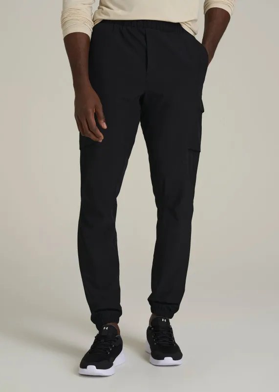 Featherweight Cargo Training Jogger for Tall Men in Black sold by American Tall