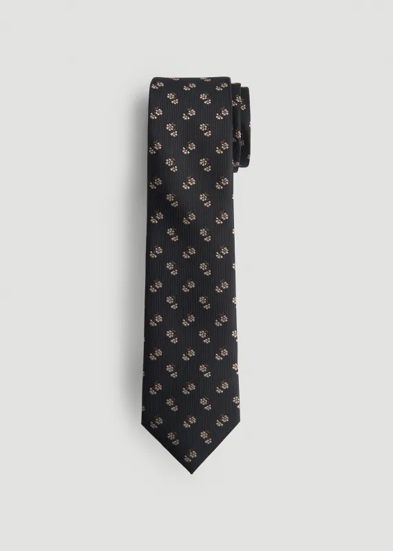 Dress Ties for Tall Men in Black Micro Floral sold by American Tall