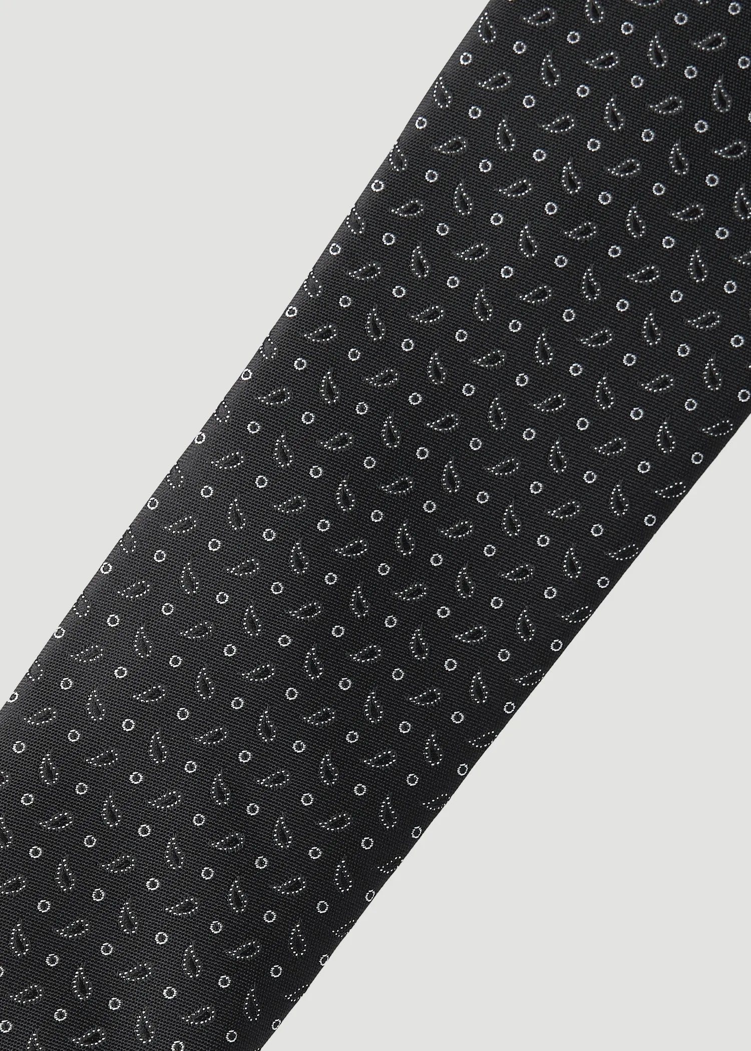 Dress Ties for Tall Men in Black Micro Paisley sold by American Tall product image thumbnail 2