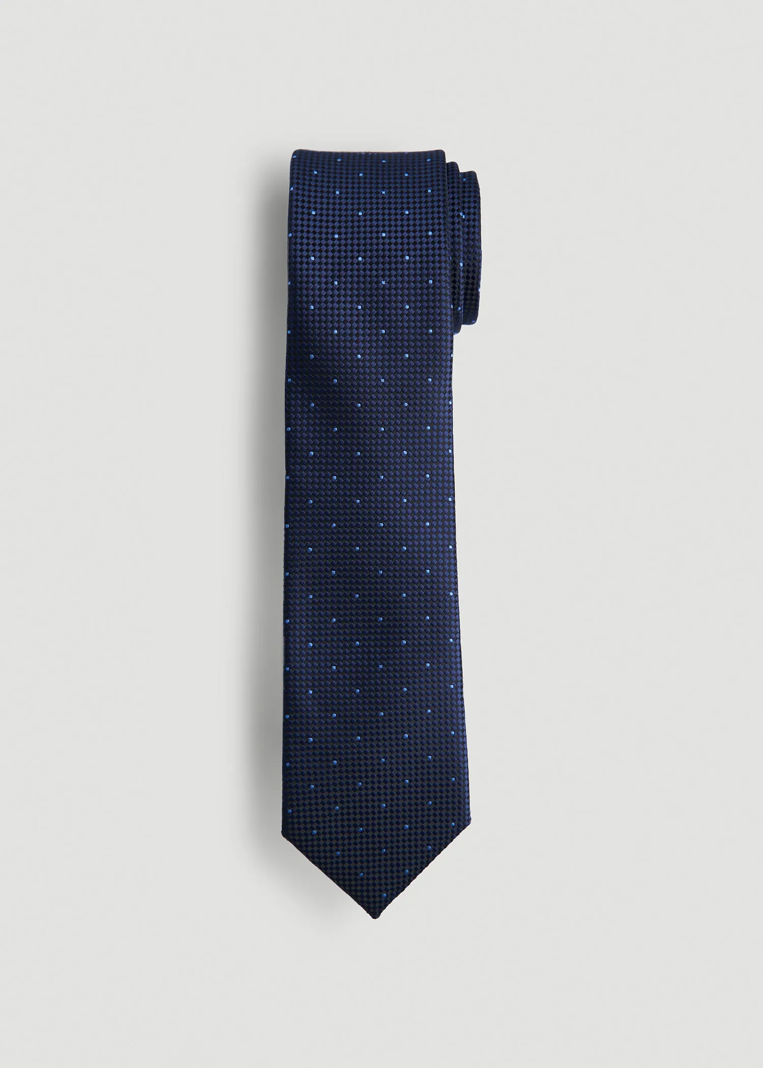 Dress Ties for Tall Men in Navy Dot sold by American Tall