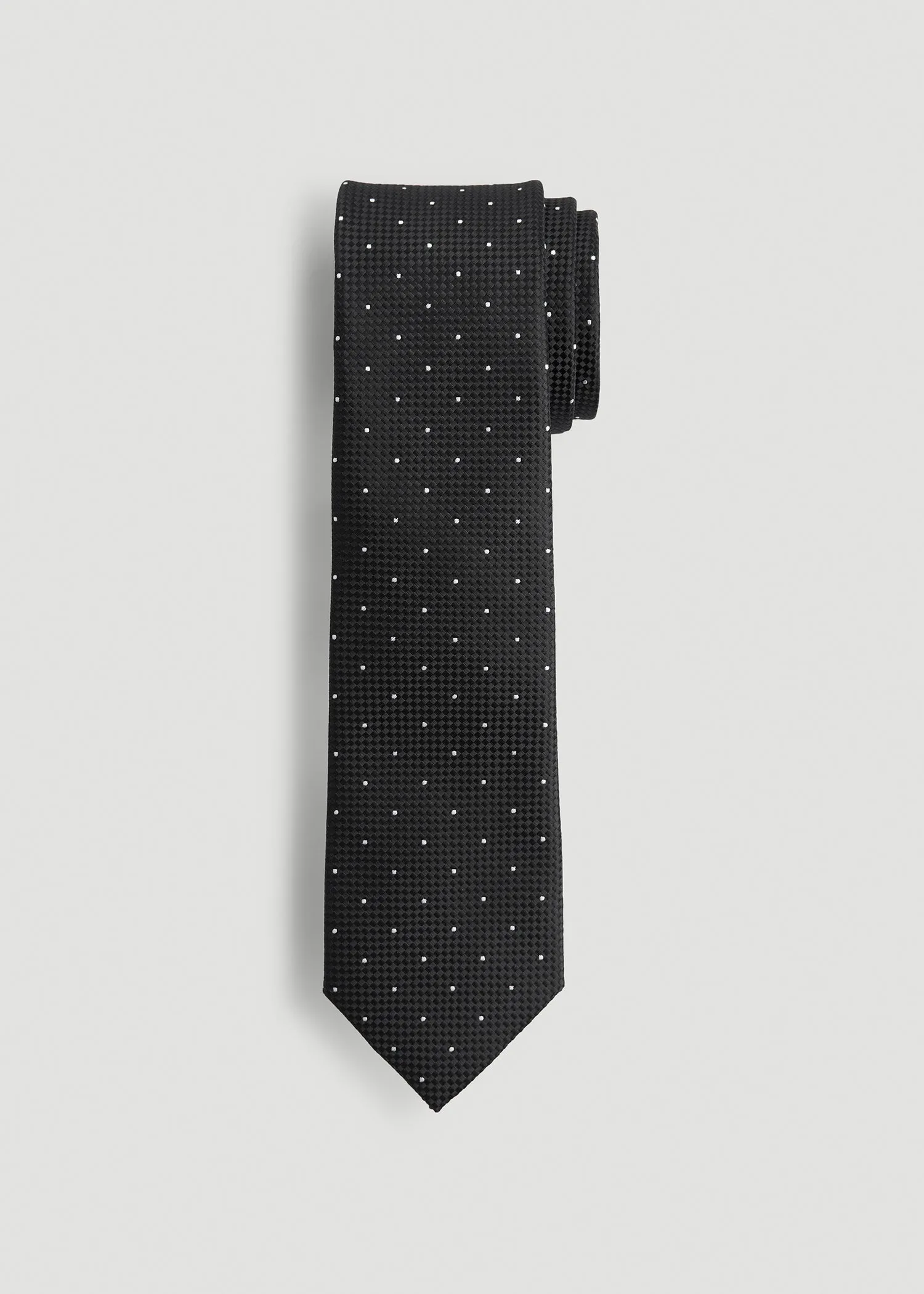 Dress Ties for Tall Men in Black Dot sold by American Tall