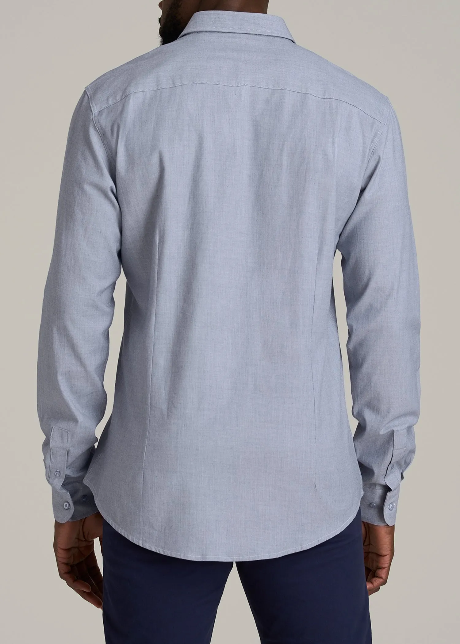 Oskar Button-Up Dress Shirt for Tall Men in Navy Micro Texture sold by American Tall product image thumbnail 5