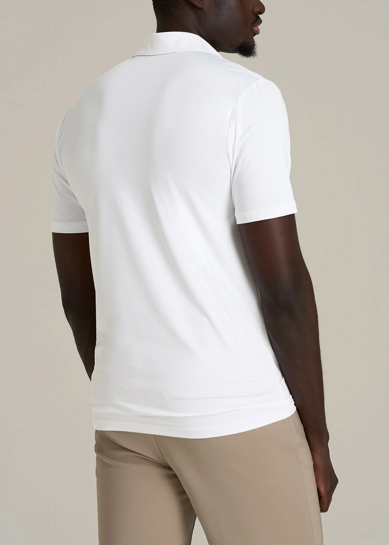 Golf Performance Polo Shirt for Tall Men in Optic White sold by American Tall product image thumbnail 5