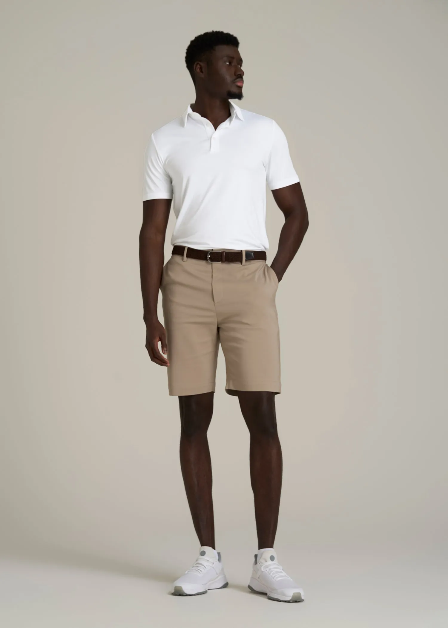 Golf Performance Polo Shirt for Tall Men in Optic White sold by American Tall product image thumbnail 4