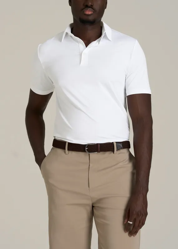 Golf Performance Tall Men's Polo Shirt in Optic White sold by American Tall