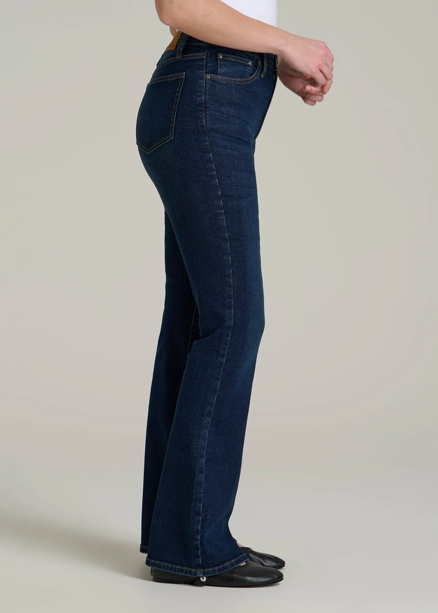 Chloe High Rise Flare Jeans for Tall Women in Indigo Dusk sold by American Tall product image thumbnail 3