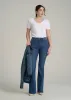 Chloe High Rise Flare Jeans for Tall Women in Stellar Blue Wash sold by American Tall