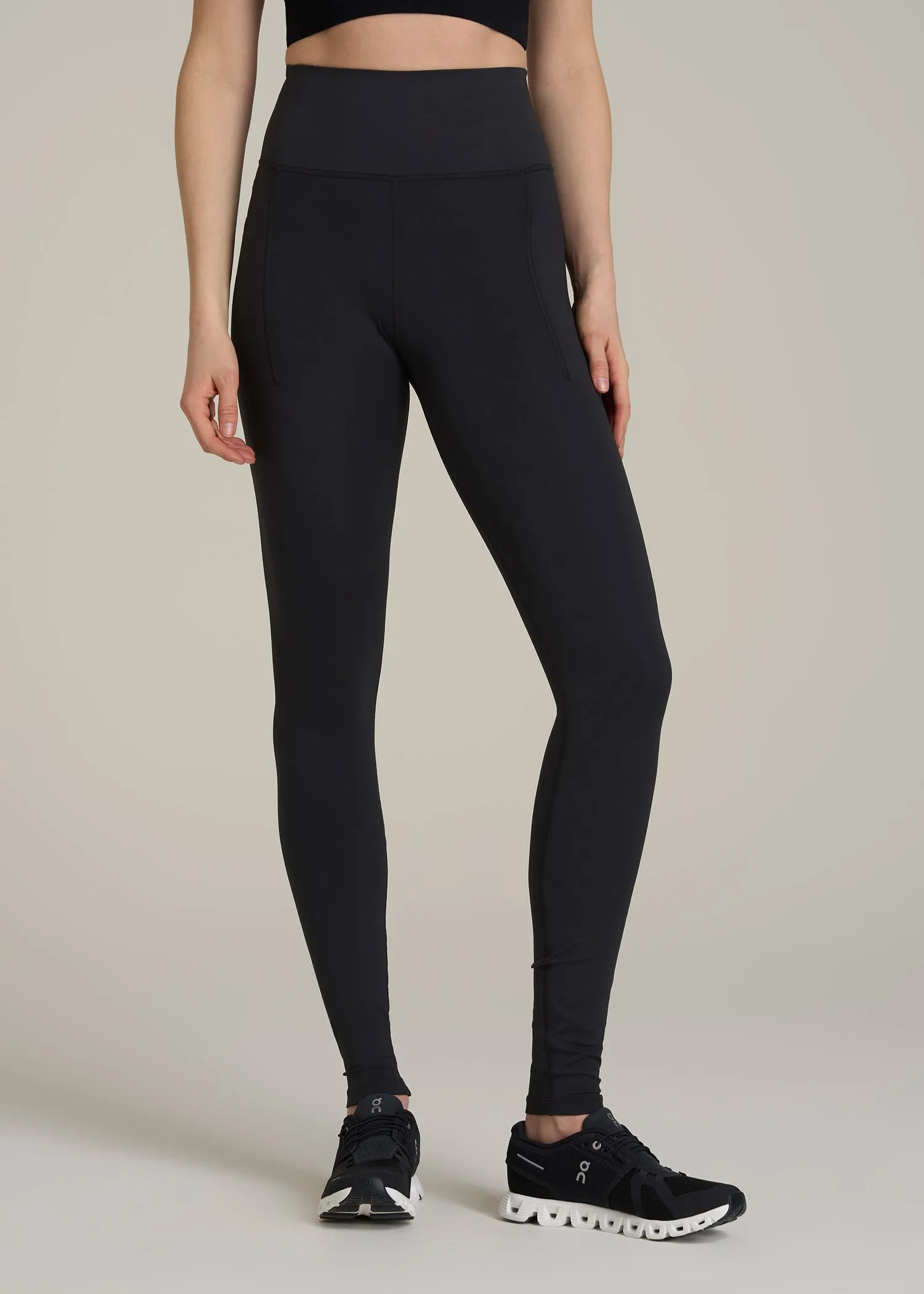 Balance Cinched Back Pocket Legging for Tall Women in Black sold by American Tall