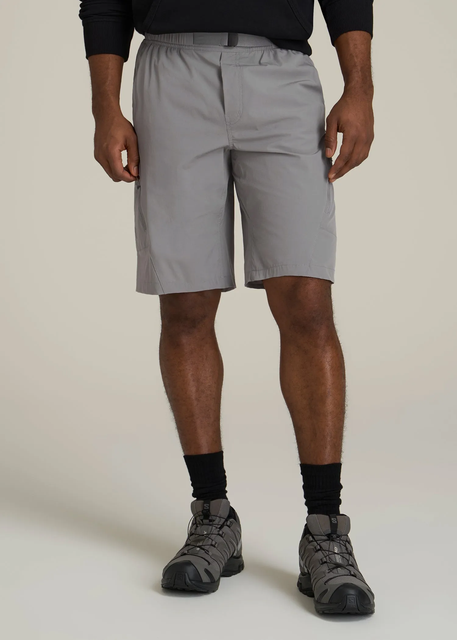 10 Pocket Hiking Short for Tall Men in Pebble Grey sold by American Tall