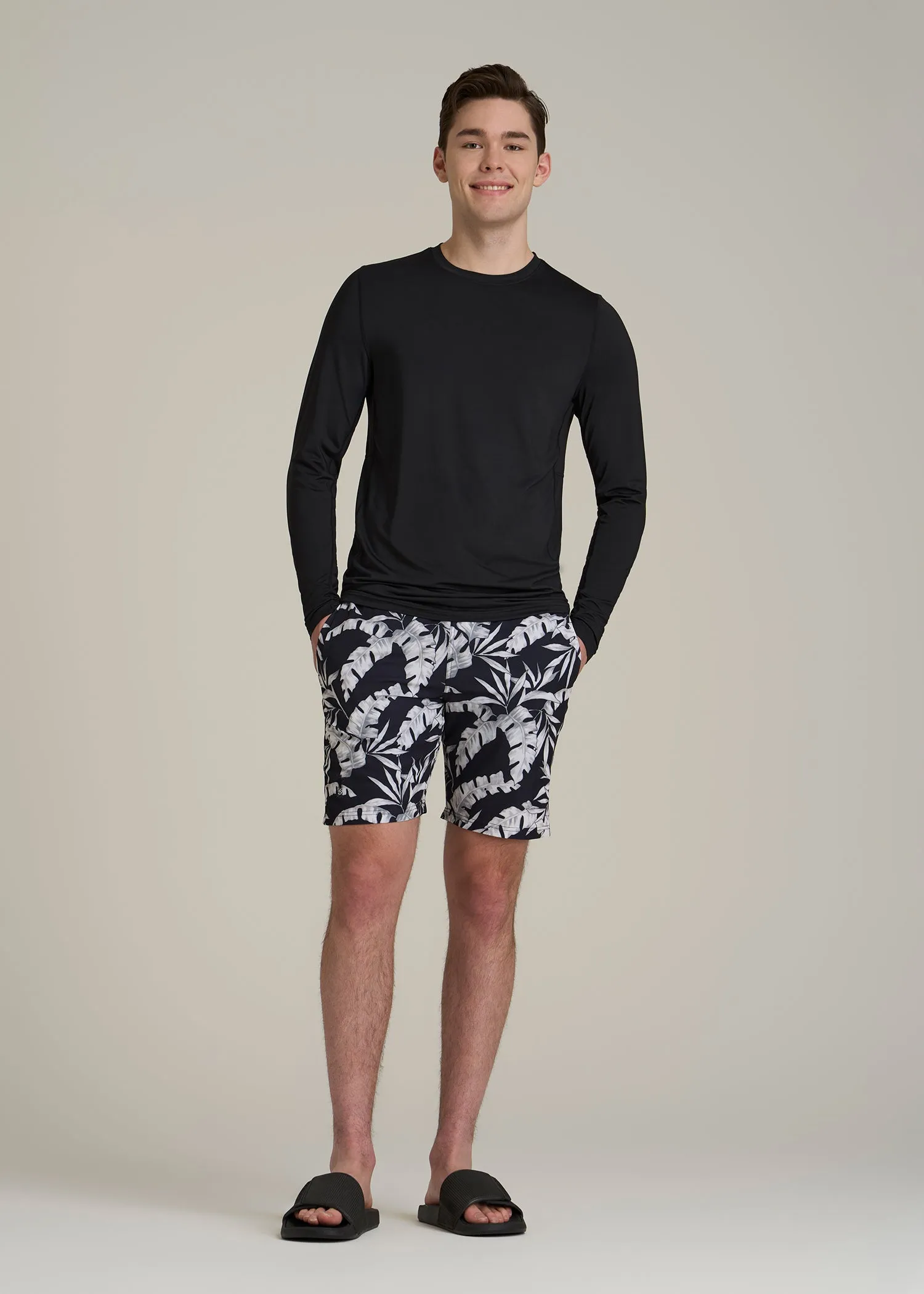 Long Sleeve UPF 50 Rash Guard for Tall Men in Black sold by American Tall product image thumbnail 4