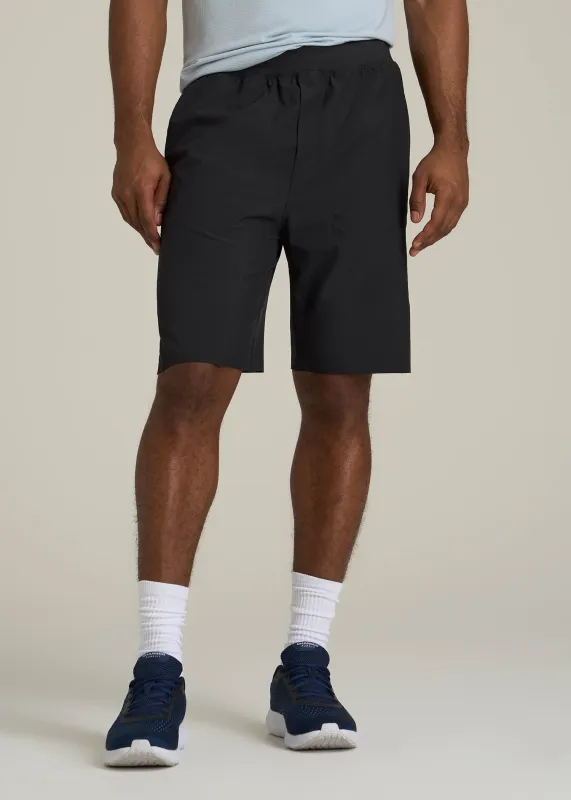 2-in-1 Featherweight Running Short for Tall Men in Black sold by American Tall
