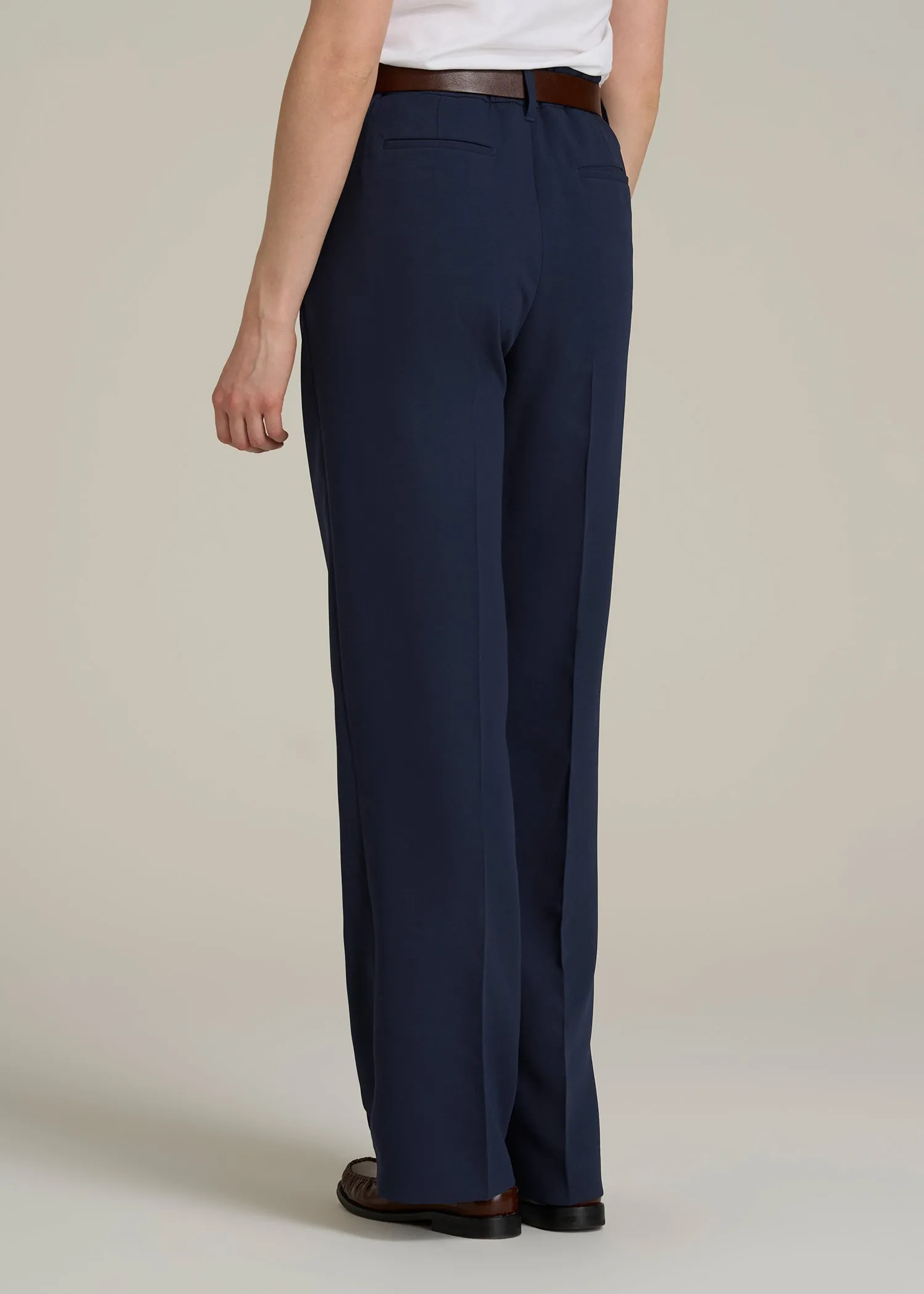 Wide Leg Pleated Dress Pants 2.0 for Tall Women in Navy sold by American Tall product image thumbnail 5