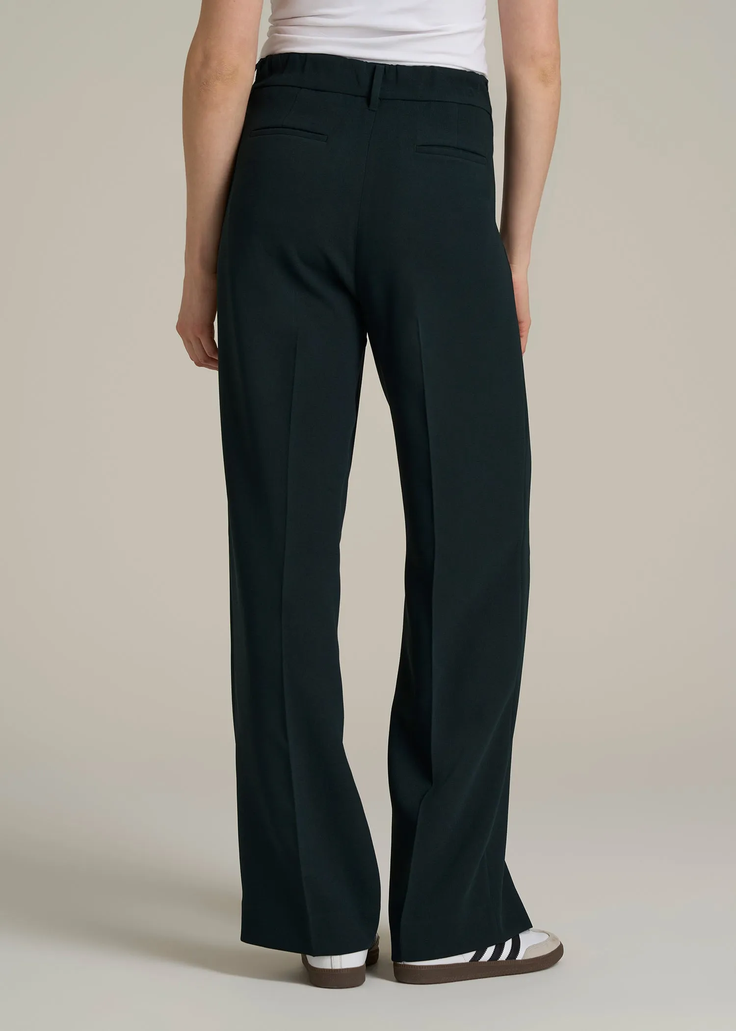 Wide Leg Pleated Dress Pants 2.0 for Tall Women in Midnight Green sold by American Tall product image thumbnail 5