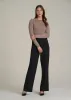 Wide Leg Pleated Dress Pants 2.0 for Tall Women in Black sold by American Tall