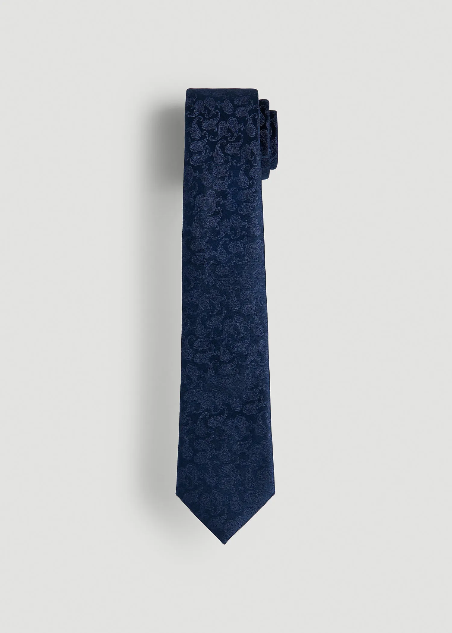Dress Ties for Tall Men in Navy Tonal Paisley sold by American Tall