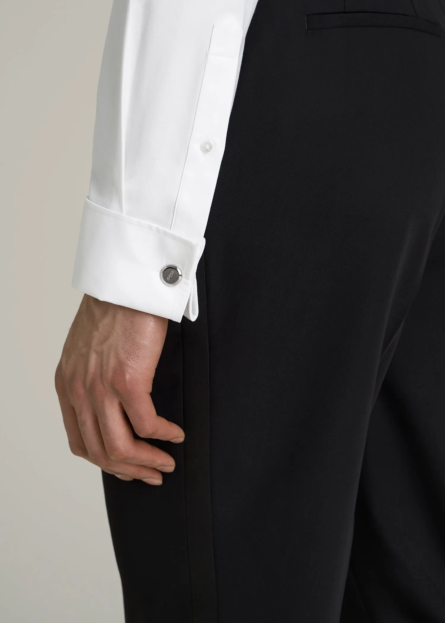 Tuxedo Shirt for Tall Men in White sold by American Tall product image thumbnail 3
