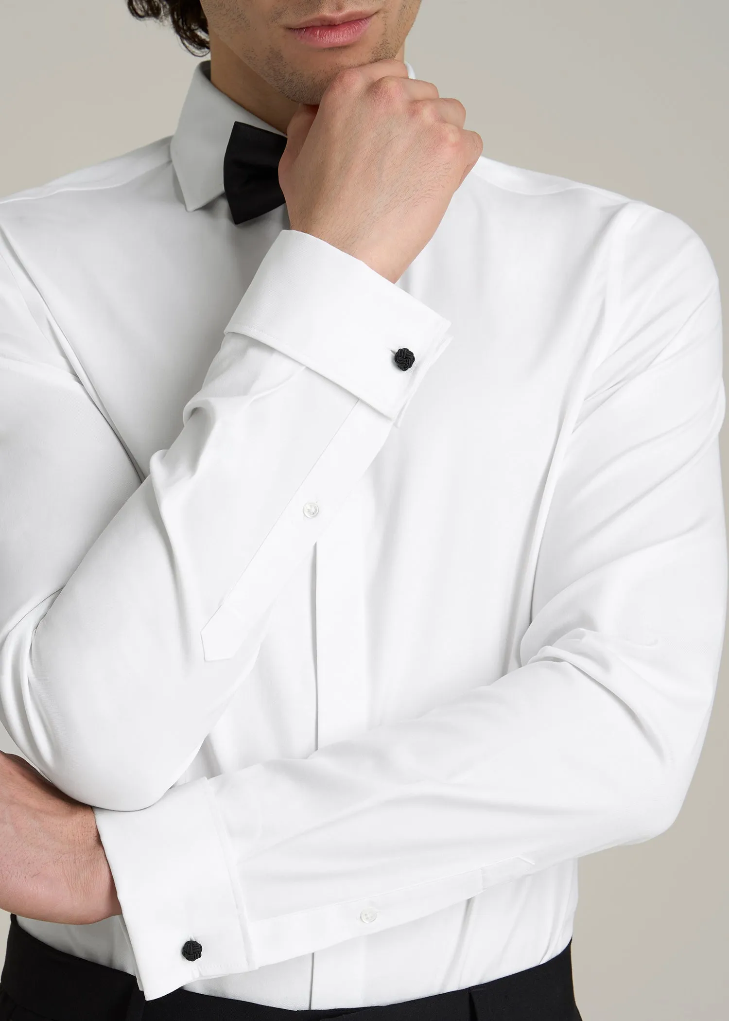 Tuxedo Shirt for Tall Men in White sold by American Tall product image thumbnail 2