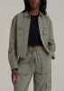 Garment Dyed Utility Shirt for Tall Women in Camper Green sold by American Tall