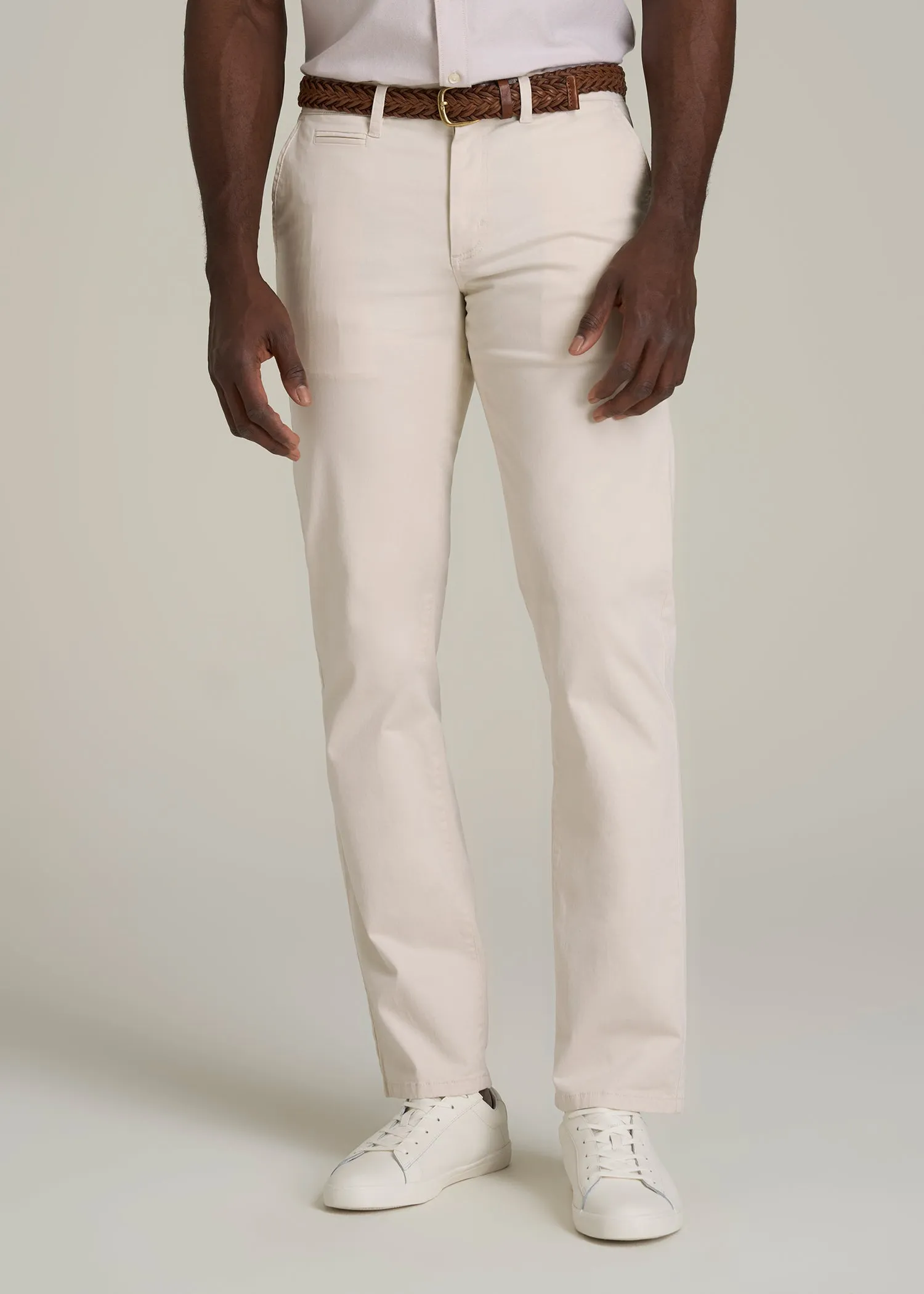 J1 STRAIGHT Leg Chinos for Tall Men in Chalk sold by American Tall