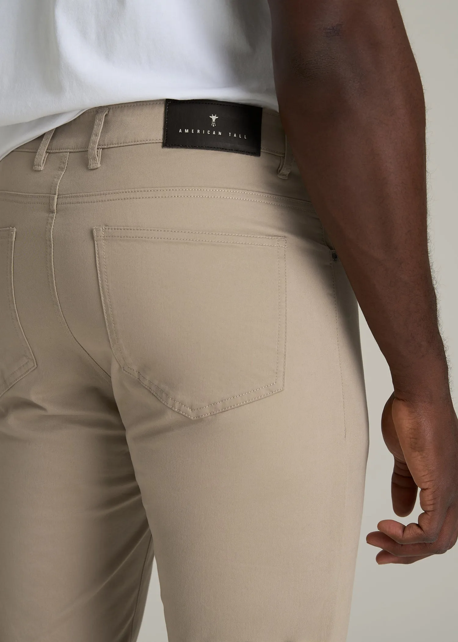 Dylan Slim Fit Five-Pocket Pants For Tall Men in Desert Khaki sold by American Tall product image thumbnail 2