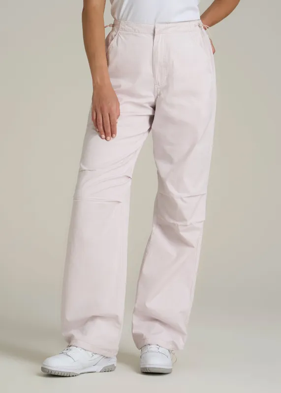 Garment Dyed Parachute Chino Pants for Tall Women in Grey Lilac sold by American Tall