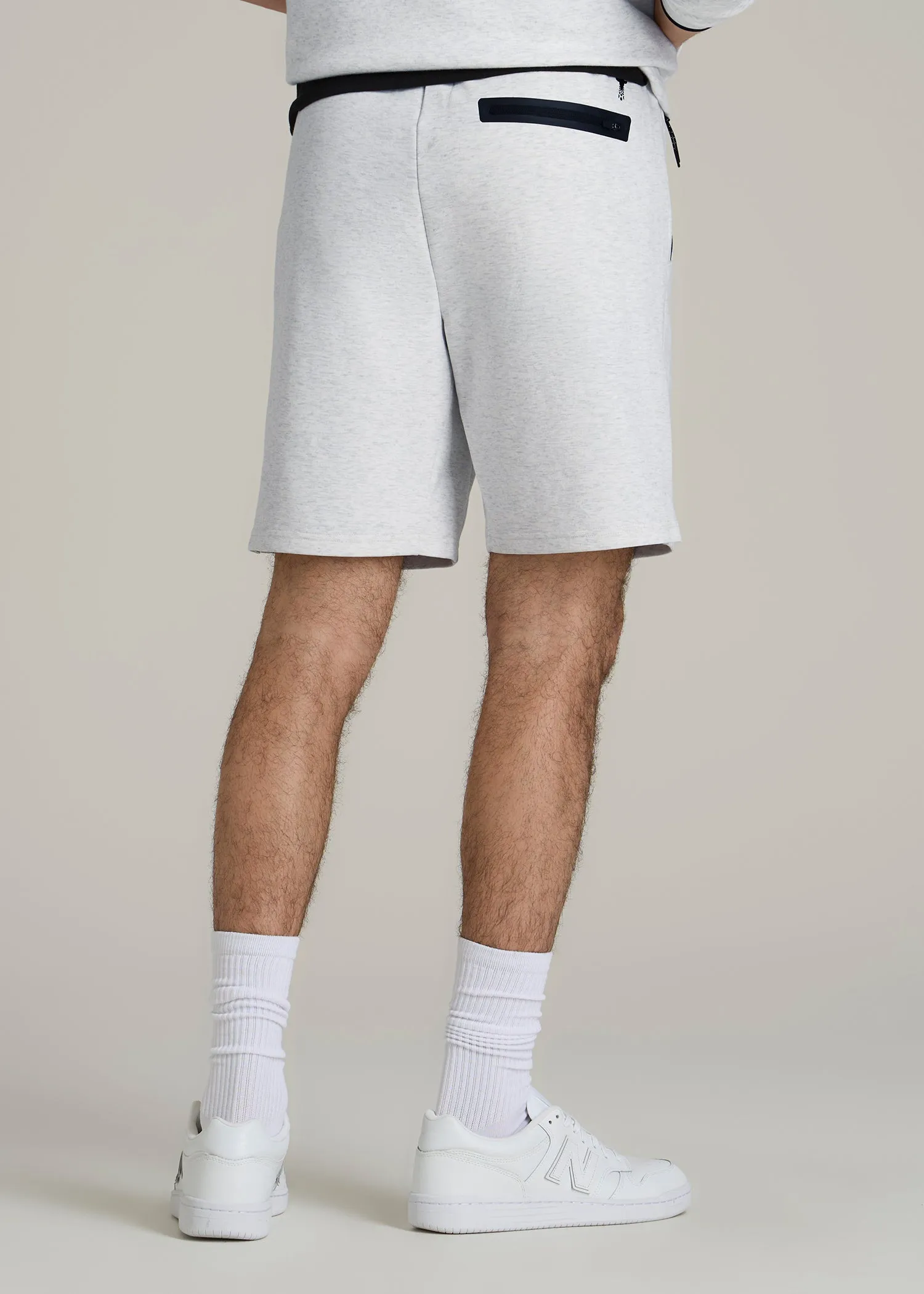Tech Motion Fleece Shorts for Tall Men in Heather Frost sold by American Tall product image thumbnail 5