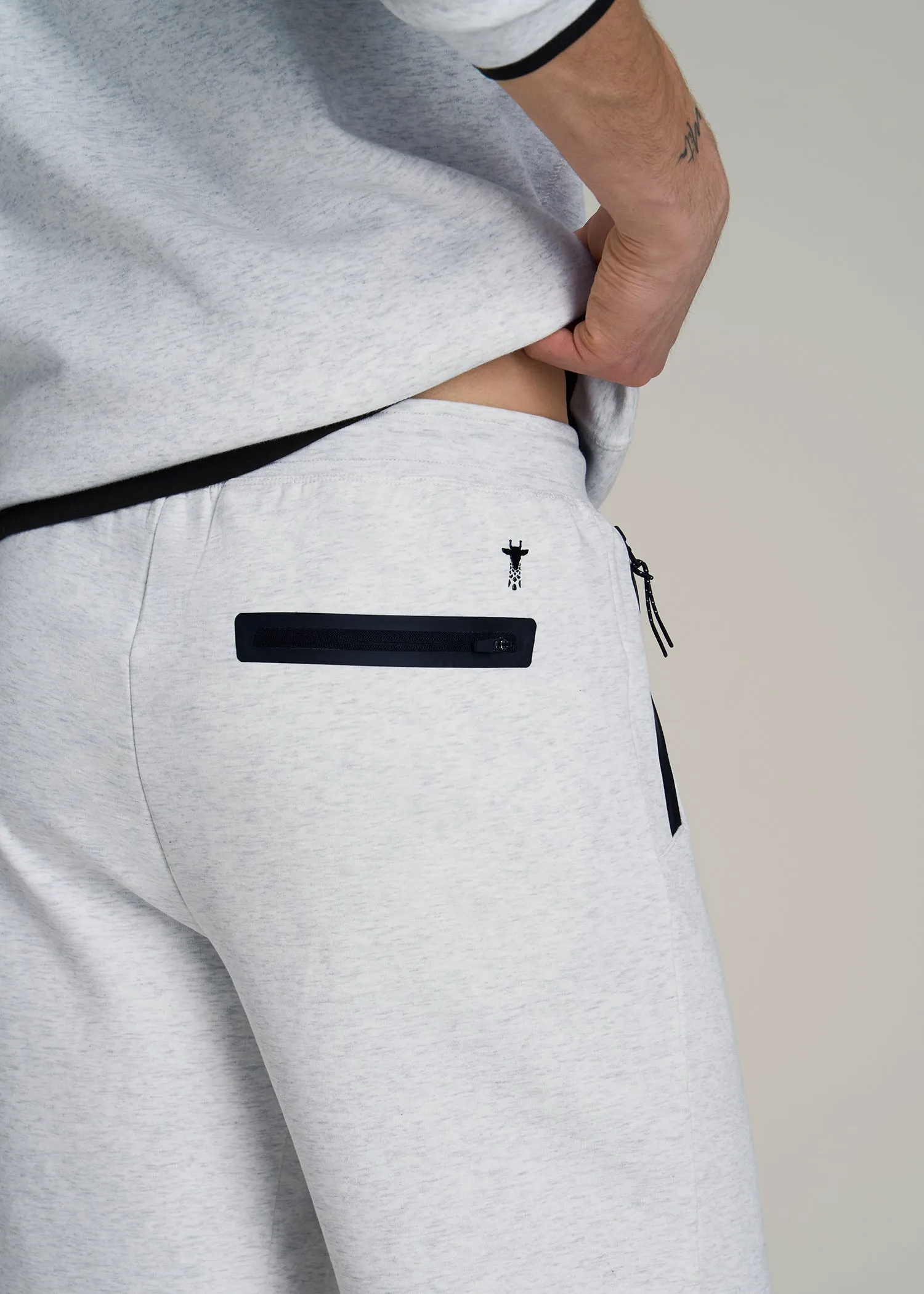 Tech Motion Fleece Shorts for Tall Men in Heather Frost sold by American Tall product image thumbnail 2