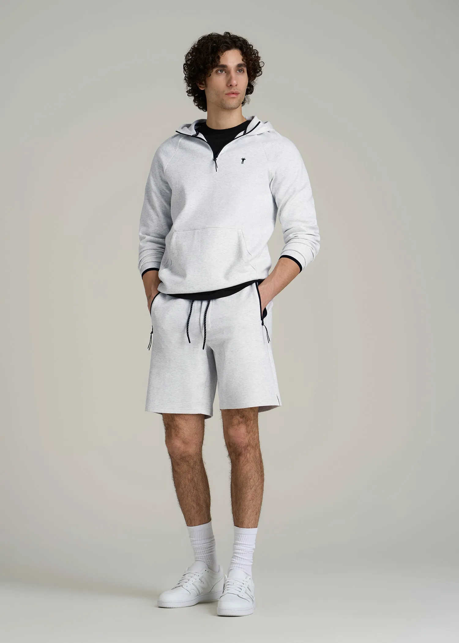 Tech Motion Fleece Shorts for Tall Men in Heather Frost sold by American Tall product image thumbnail 4