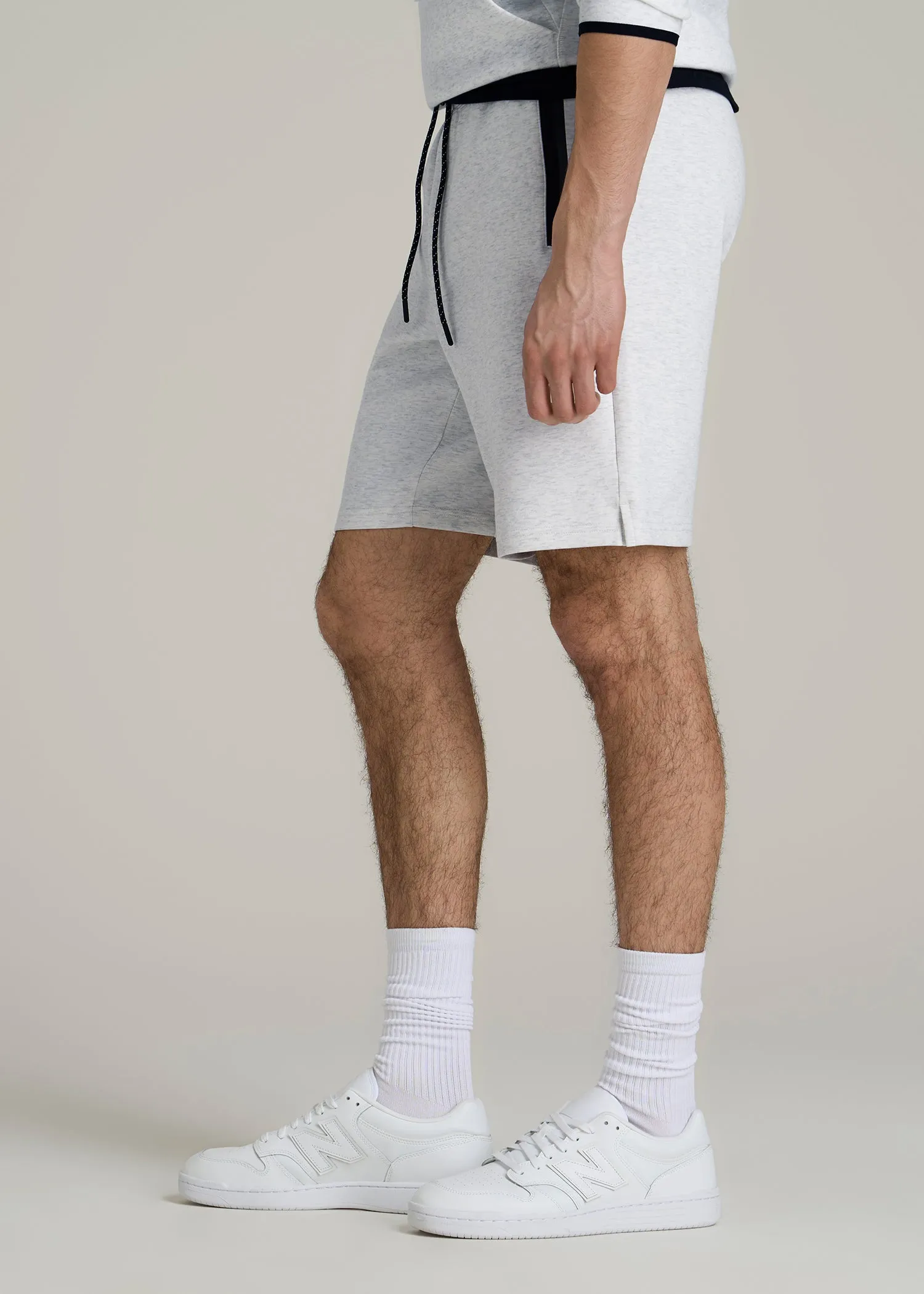 Tech Motion Fleece Shorts for Tall Men in Heather Frost sold by American Tall product image thumbnail 3