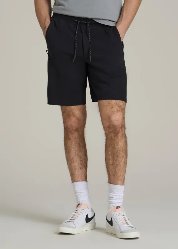 Tech Motion Fleece Shorts for Tall Men in Black sold by American Tall