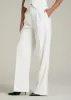 High-Rise Wide-Leg Pleated Dress Pants for Tall Women in Off White Pinstripe sold by American Tall